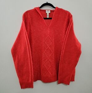 St. John's Bay V-Neck Sweater in Vibrant Burnt Orange